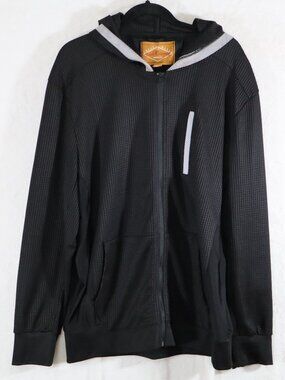 Red Camel Men's Black Textured Zip‑Up Hoodie Jacket